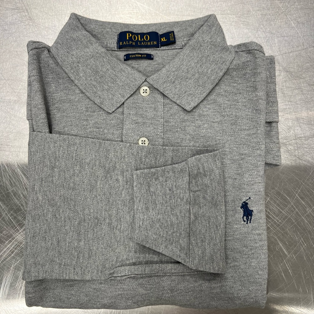 Long Sleeve Polo RL Gray